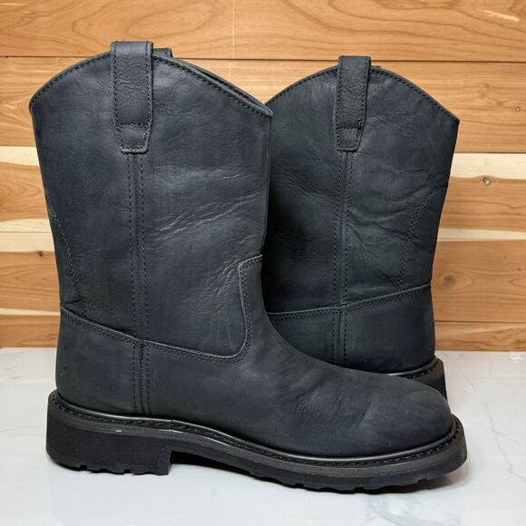 Harley Davidson Men's Altman D93563 Black Leather Waterproof Biker Boots Sz 8.5M - Picture 12 of 15